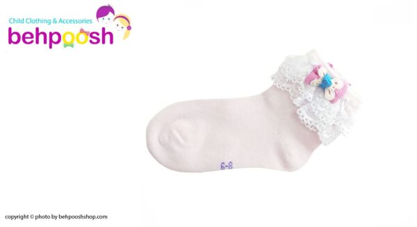 جوراب بچگانه دخترانه توری نخ پنبه