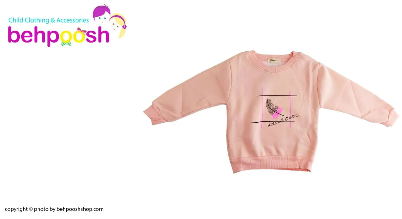 بلوز آستین بلند دخترانه طرح پر