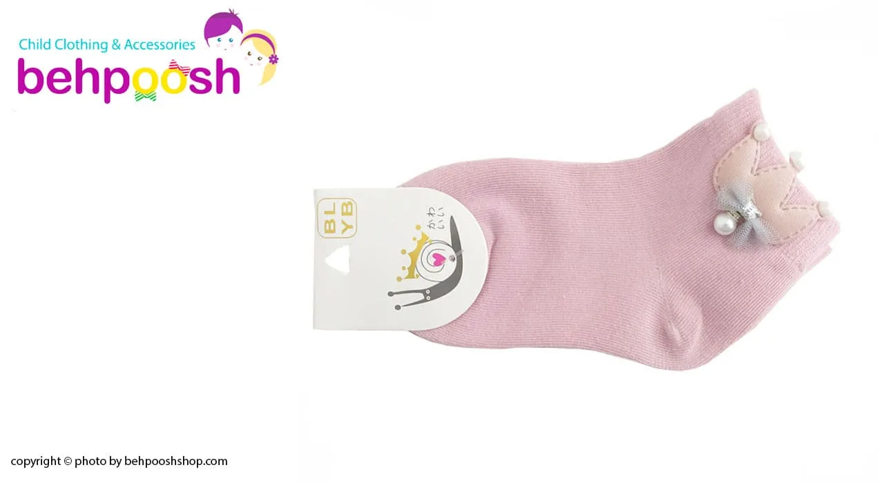 جوراب ساقدار طرح مرواریدی مارک حلزون سایز 4 تا 8 سال