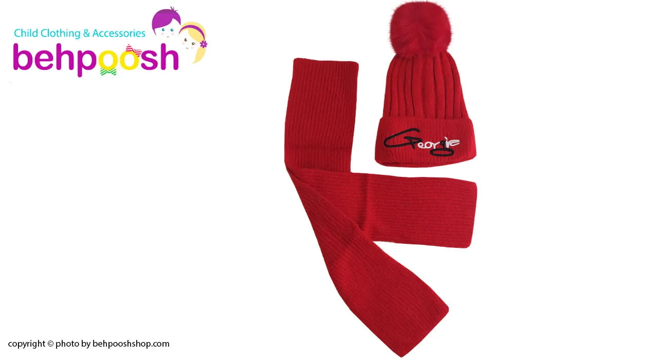 شال کلاه بافتنی کودکانه کرکی زمستانی