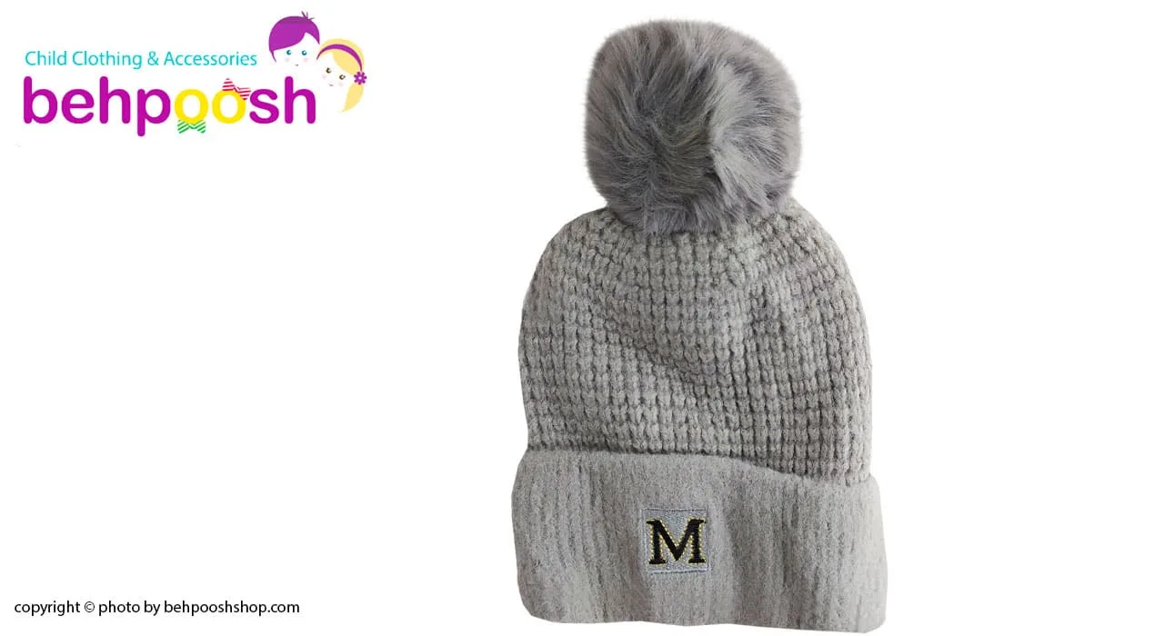 کلاه بافت زمستانی بچگانه کرکی طرح M