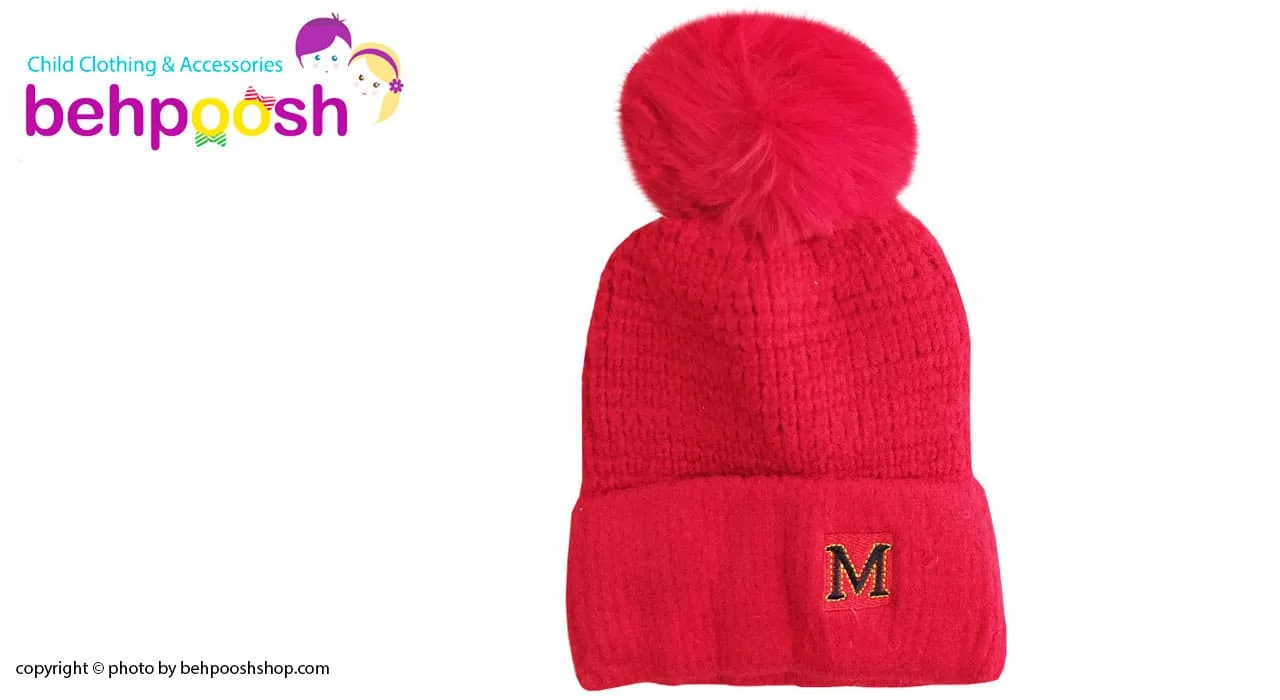 کلاه بافت زمستانی بچگانه کرکی طرح M