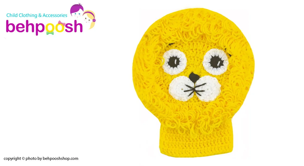 لیف حمام کودک دست بافت طرح شیر