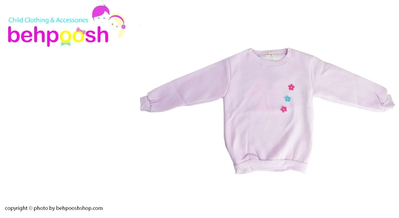 بلوز دخترانه آستین بلند طرح شکوفه