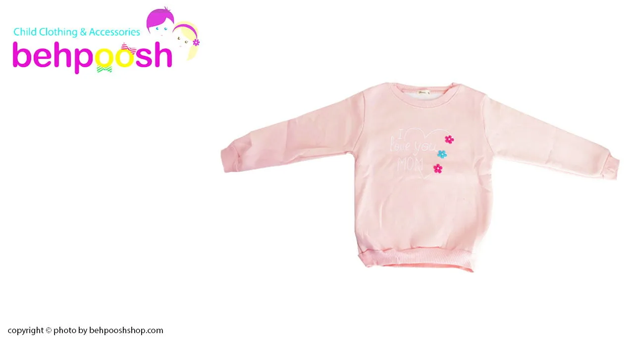 بلوز دخترانه آستین بلند طرح شکوفه