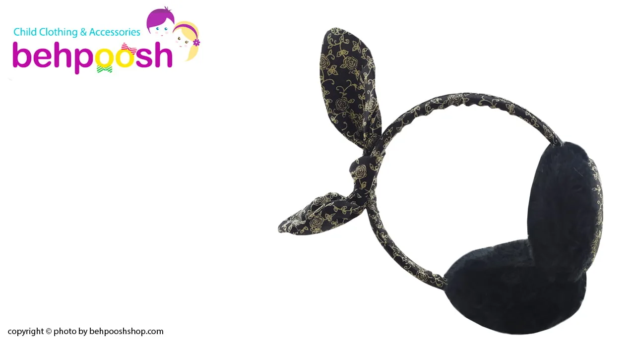 گوش گیر زمستانی دخترانه طرح پاپیون گل دار