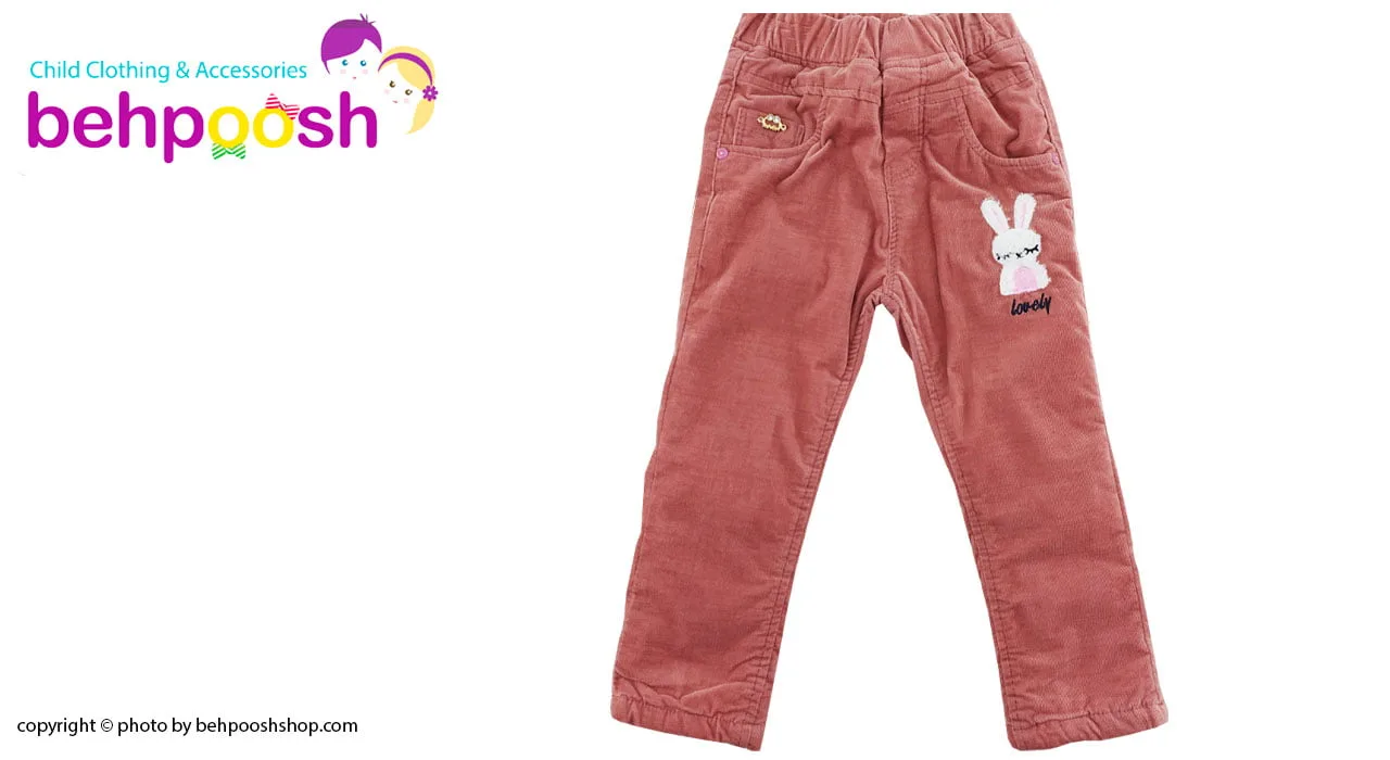 شلوار دخترانه مخمل توکرکی خرگوش 5 تا 8 سال