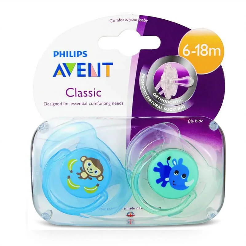 پستانک تكی حيوانات 18-6 کلاسیک اونت avent