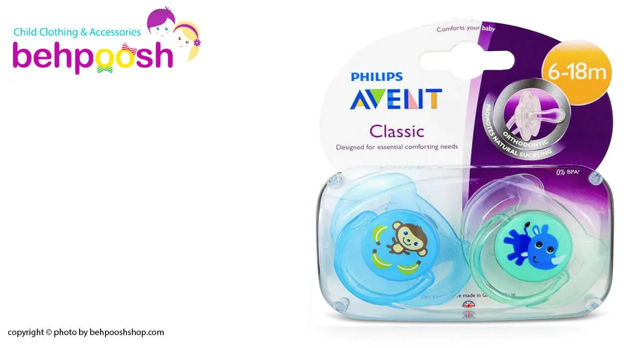 پستانک تكی حيوانات 18-6 کلاسیک اونت avent