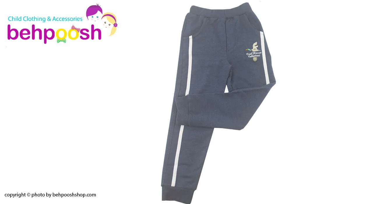 ست سویشرت کلاهدار و شلوار پسرانه طرح راه راه