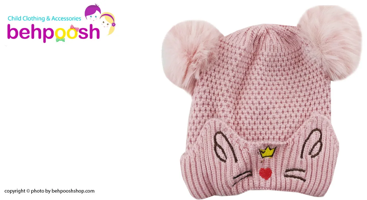 کلاه زمستانی بچگانه جغجغه دار طرح گربه