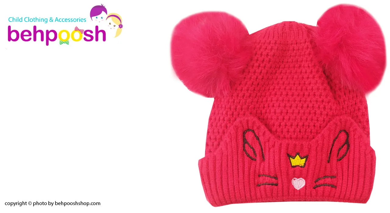 کلاه زمستانی بچگانه جغجغه دار طرح گربه