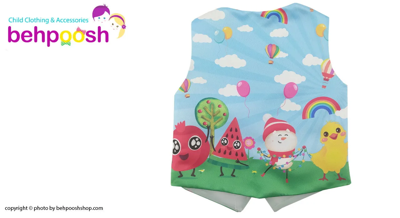 جلیقه آستردار بچگانه طرح عروسکی ویژه یلدا