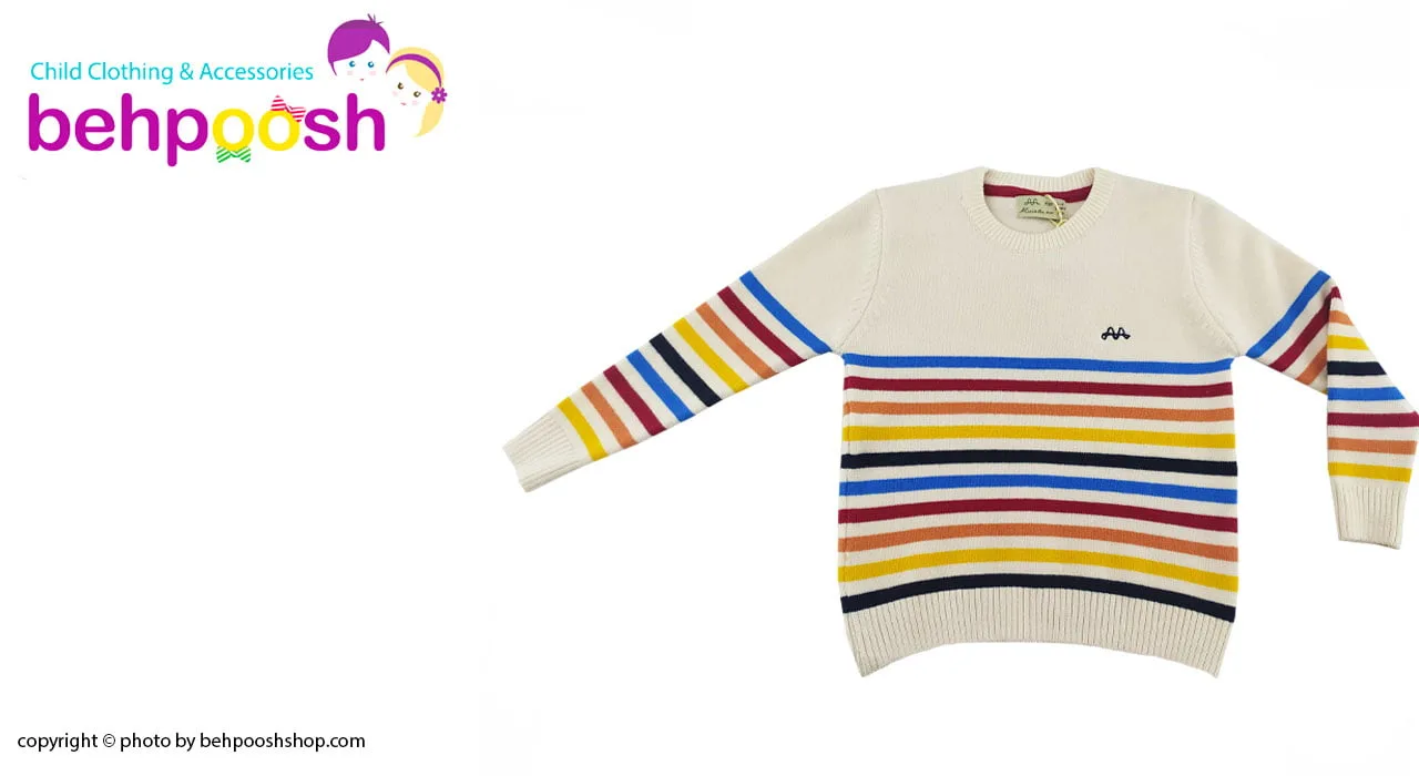 بلوز ریزبافت زمستانی 3 تا 7 سال راه راه رنگی