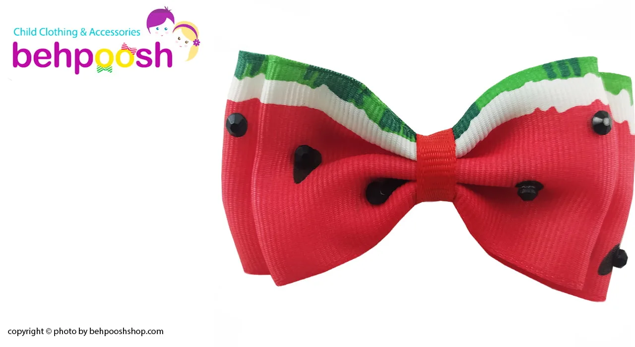 پاپیون و کراوات دخترانه نگین دار طرح هندوانه یلدا