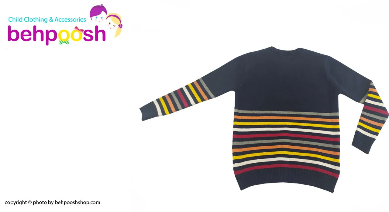 بلوز ریزبافت زمستانی 3 تا 7 سال راه راه رنگی