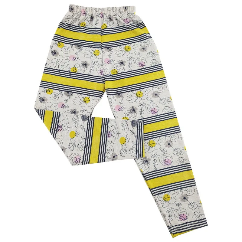 شلوار راحتی بچگانه طرح راه راه زرد 2 تا 8 سال