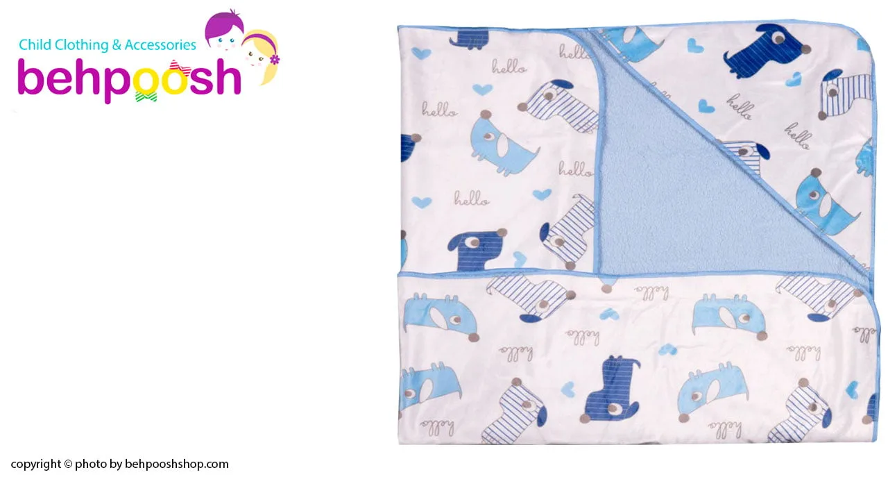 پتو دورپیچ کلاه دار طرح سگ و قلب رز برن RoseBorn