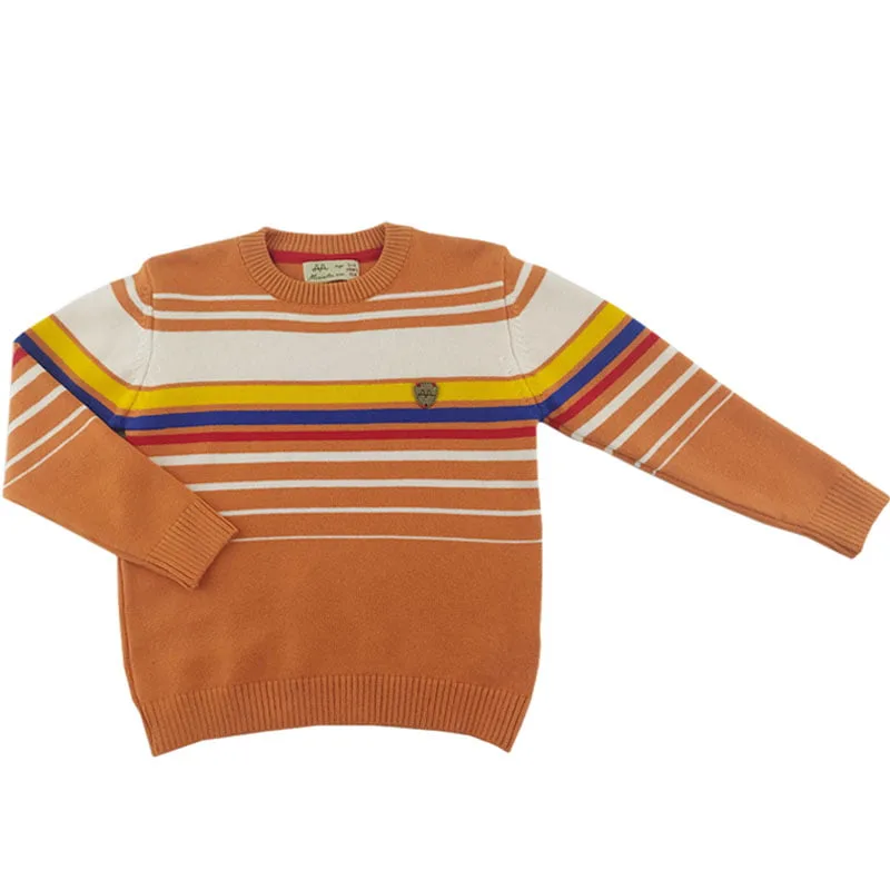 بلوز ریزبافت زمستانی طرح راه راه 3 تا 7 سال