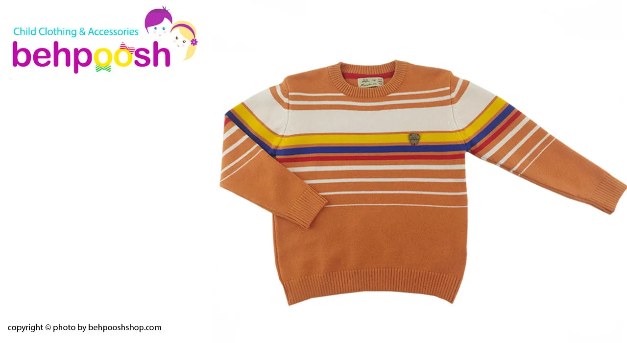 بلوز ریزبافت زمستانی طرح راه راه 3 تا 7 سال