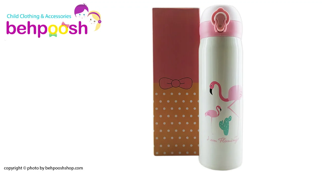 فلاسک استیل درب قفل دار طرح فلامینگو