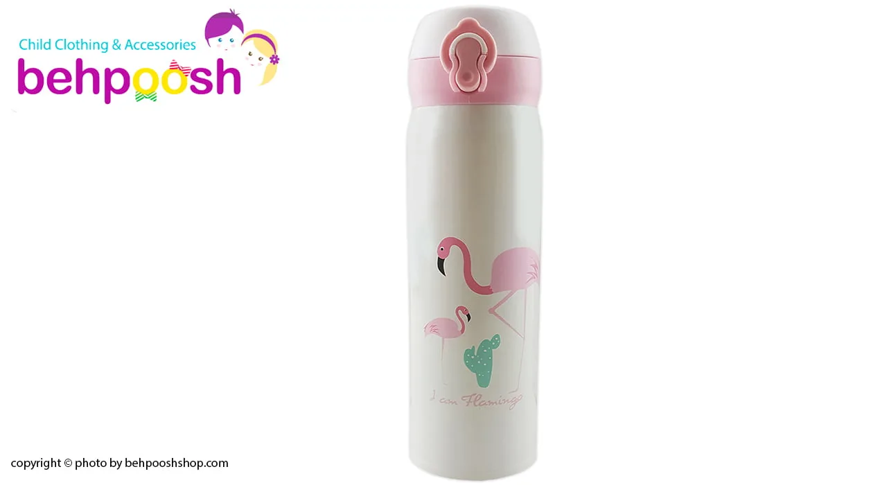 فلاسک استیل درب قفل دار طرح فلامینگو