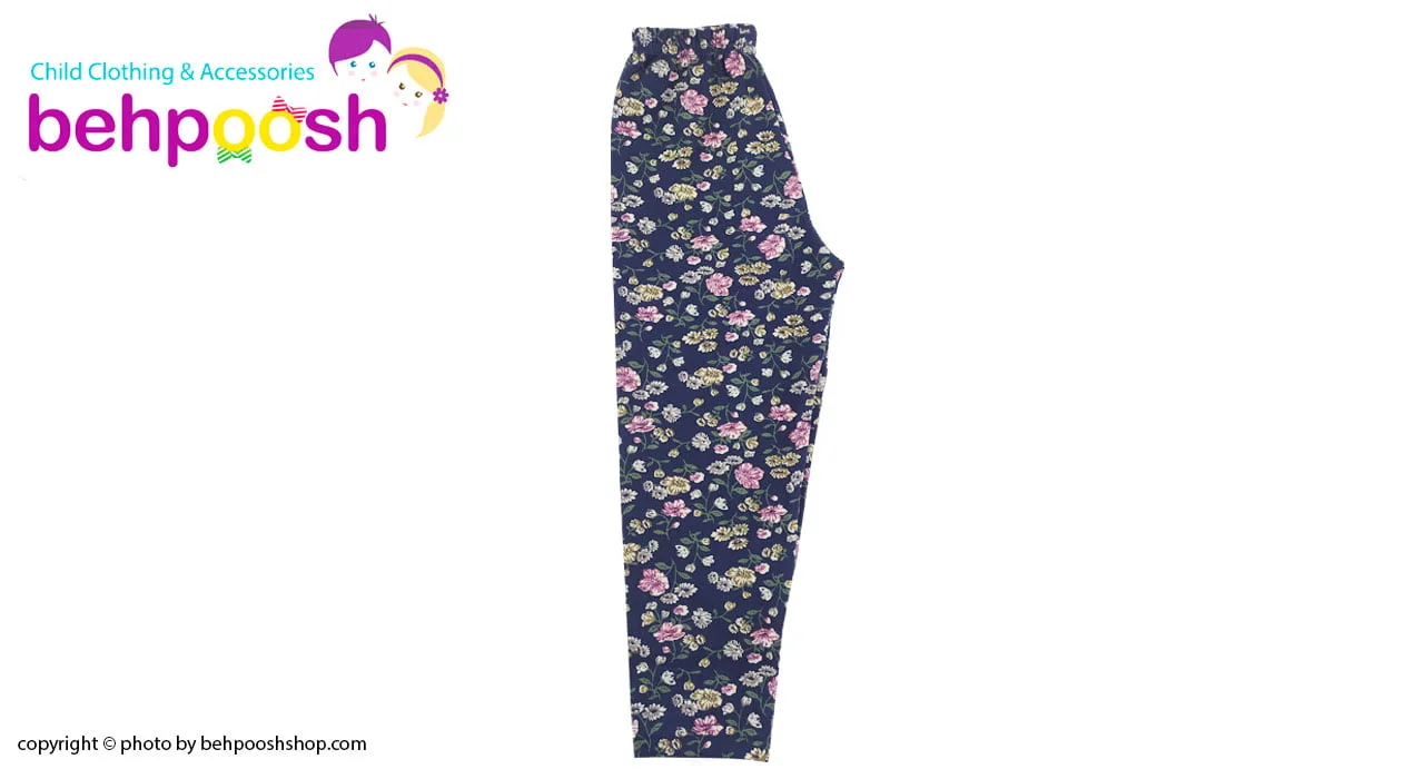 شلوار راحتی بچگانه طرح ریزگل 2 تا 8 سال سرمه ای