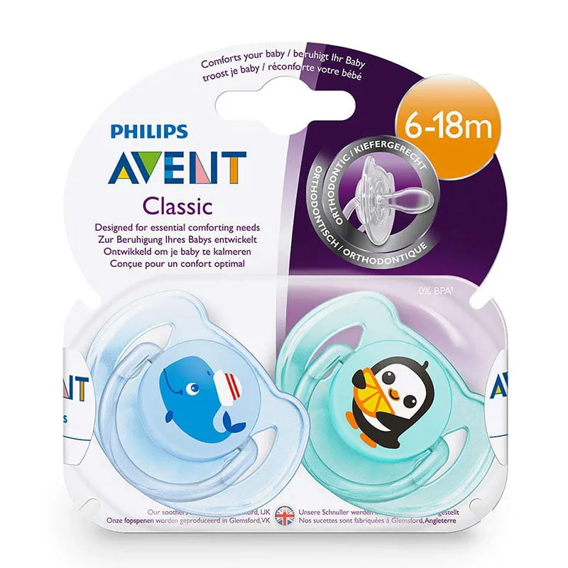پستانک تکی طرح حیوانات 6-18 ماهگی کلاسیک Avent