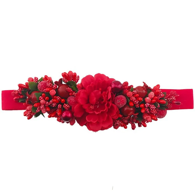 هدبند یلدایی كارشده ريزگل انار مخصوص شب چله