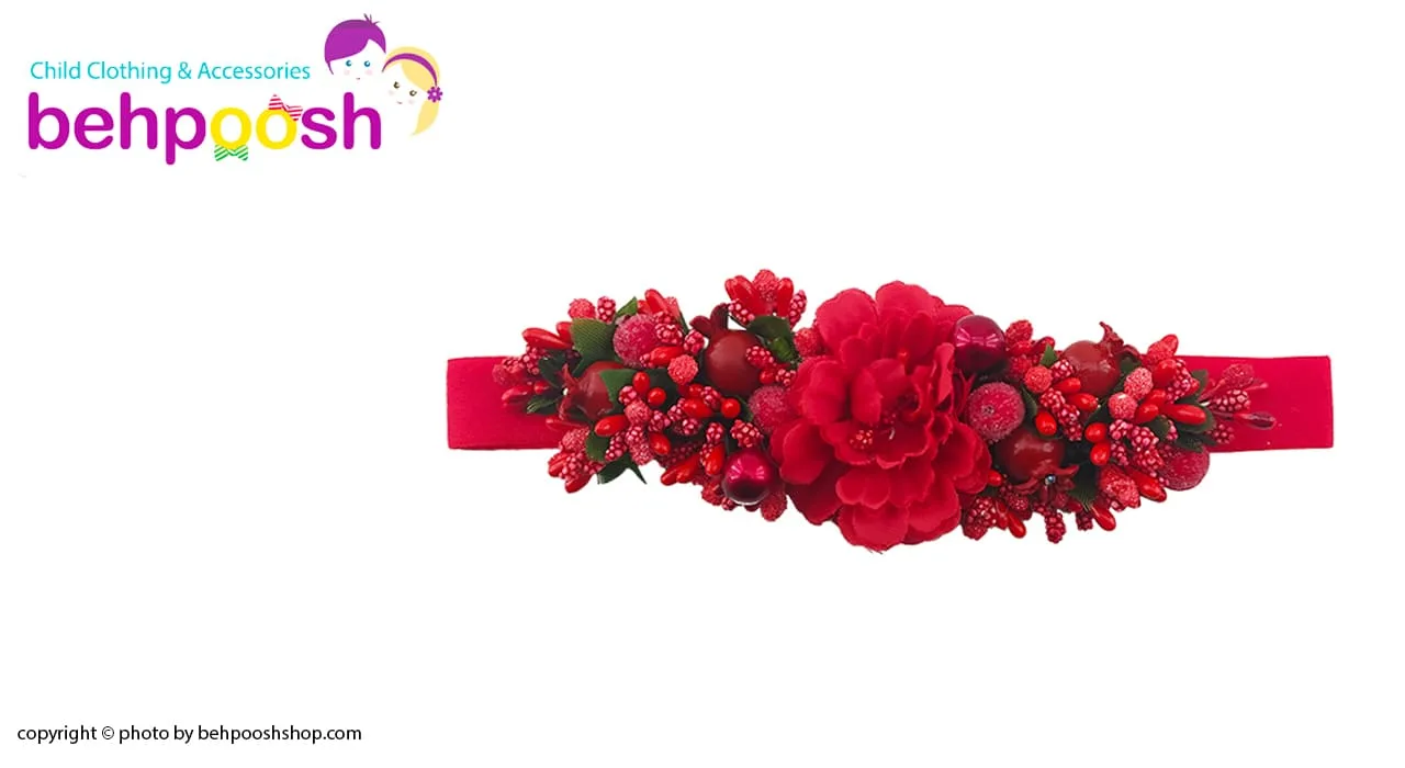 هدبند یلدایی كارشده ريزگل انار مخصوص شب چله