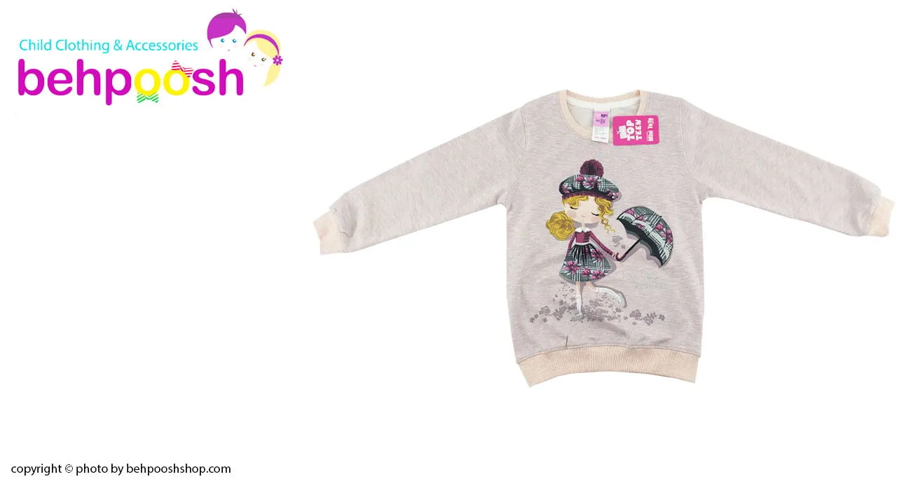 ست بلوز آستین بلند و شلوار طرح دختر چتردار 6 تا 8 سال