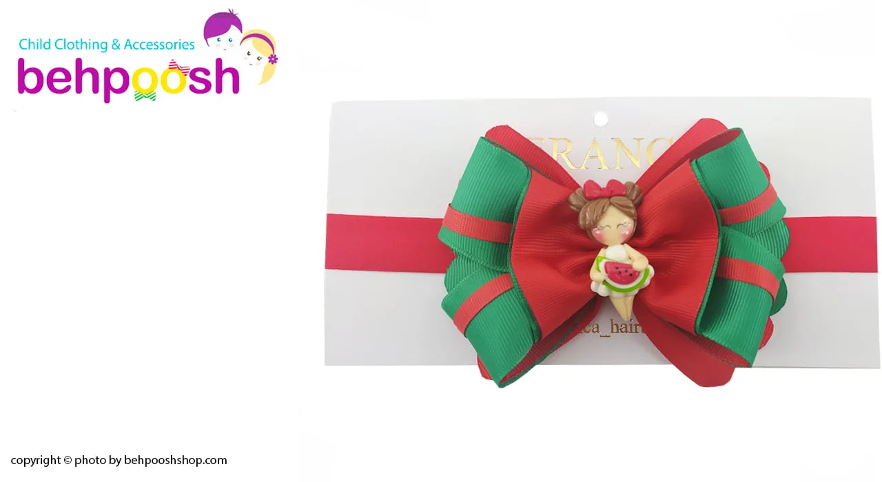 هدبند دخترانه پاپیون دار هندوانه مخصوص یلدا