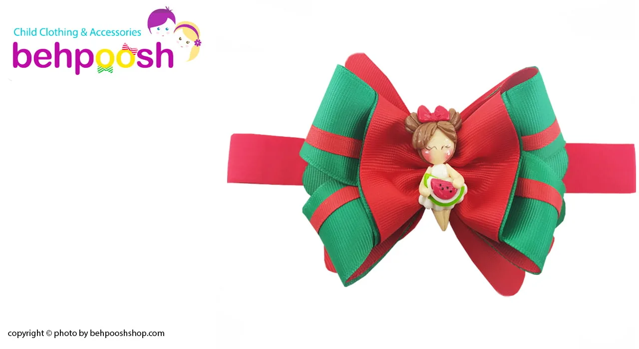 هدبند دخترانه پاپیون دار هندوانه مخصوص یلدا