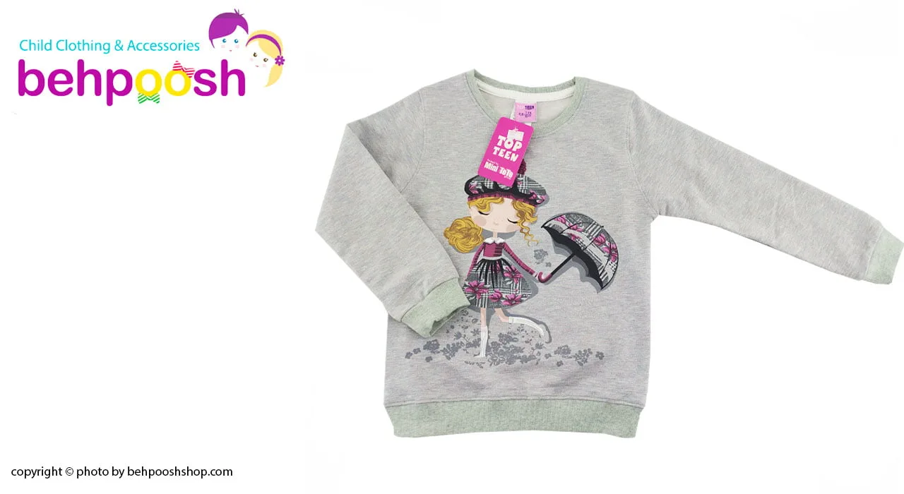 ست بلوز آستین بلند و شلوار طرح دختر چتردار 6 تا 8 سال