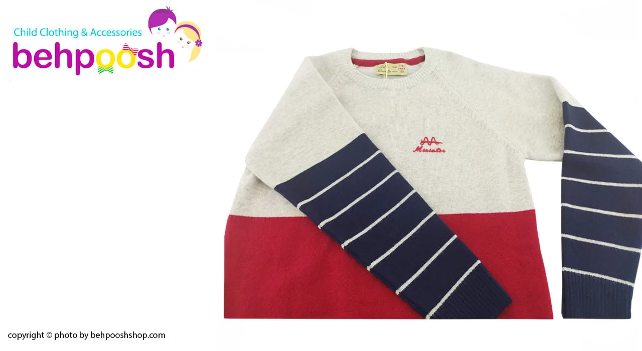 بلوز ریزبافت زمستانی پسرانه 8 تا 10 سال