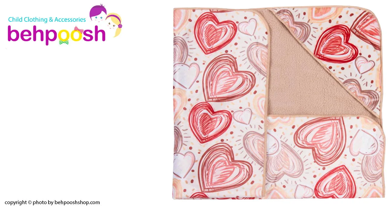 پتو دورپیچ کلاه دار قلب کرم قهوه ای رزبرن RoseBorn