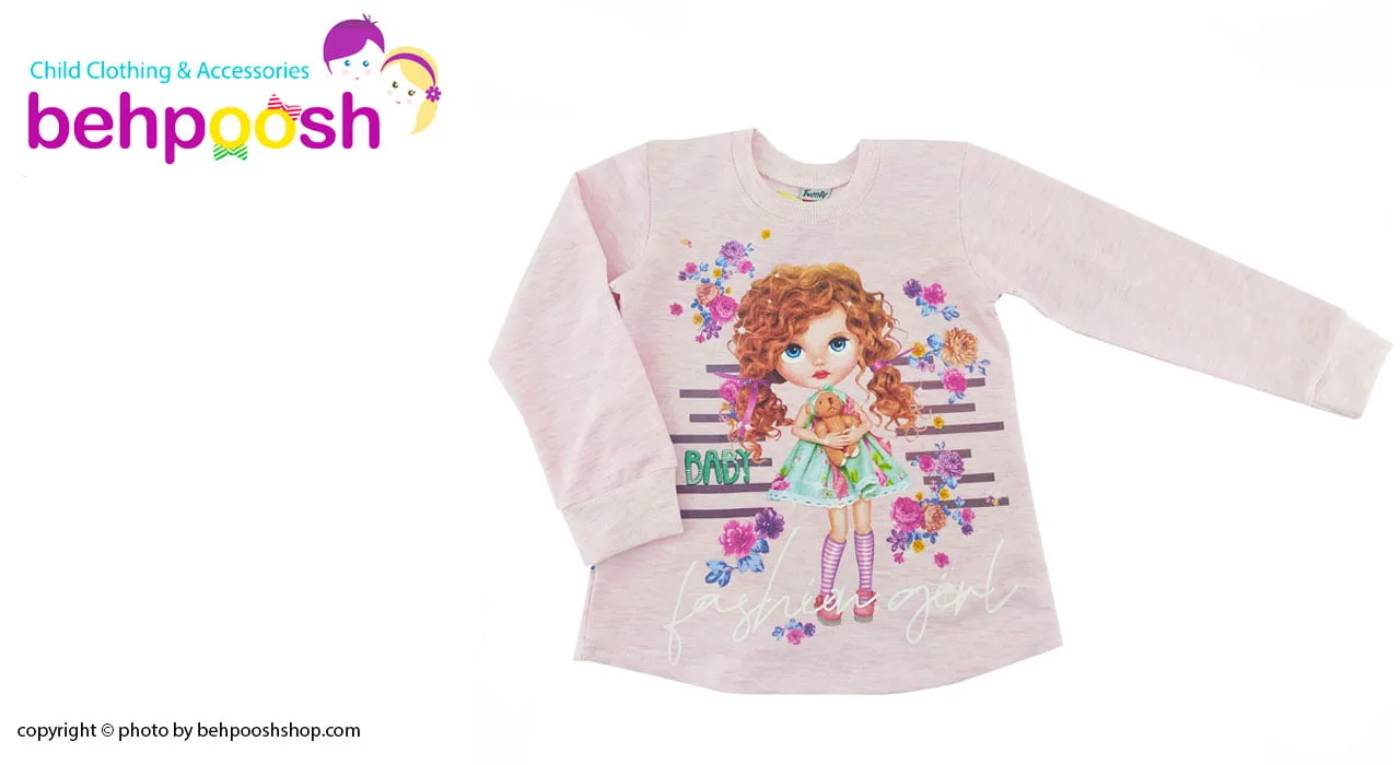 بلوز شلوار دخترانه طرح دختر عروسکی 3 تا 5 سال