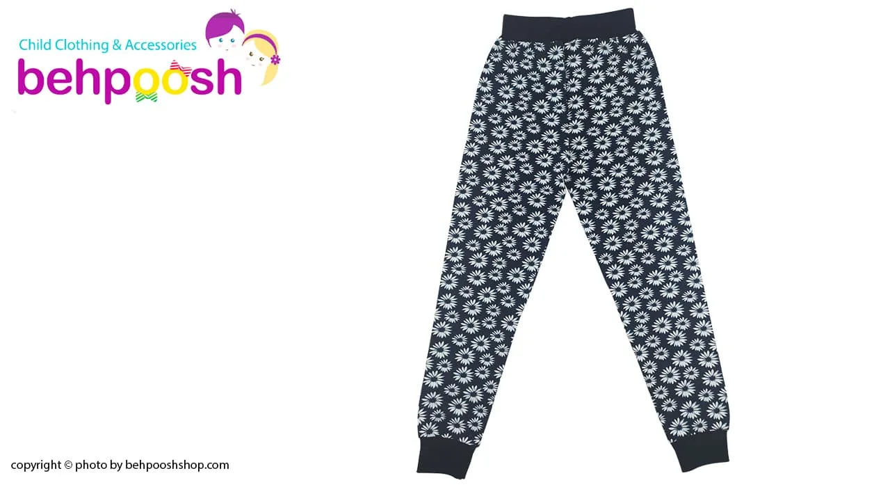 شلوار راحتی بچگانه سرمه ای-سفید Mahdi