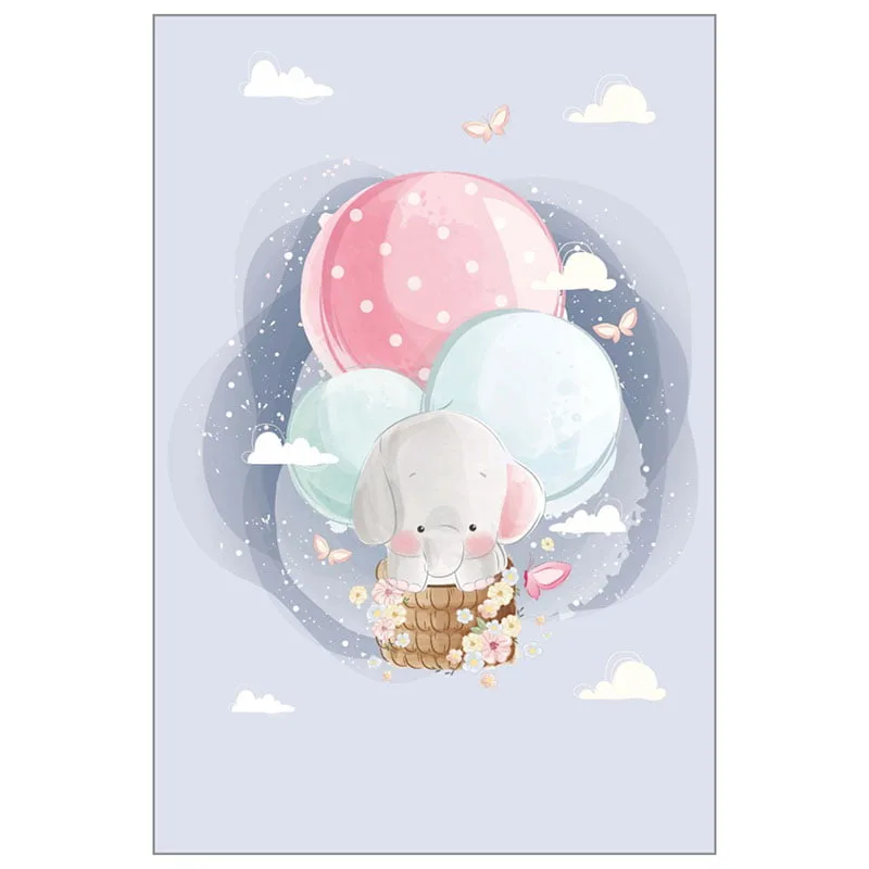 فرش اتاق کودک دخترانه طرح فیل طوسی ماوی كارپت Mavi Carpet