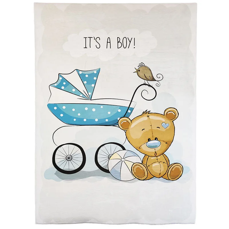 فرش اتاق کودک طرح کالسکه و خرس ماوی كارپت Mavi Carpet