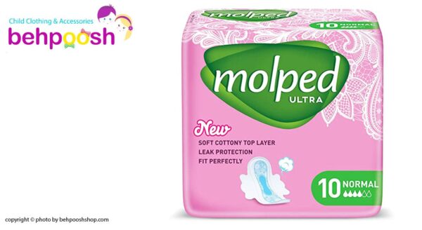 نوار بهداشتی بالدار مدل اولترا 10 عددی مولپد Molpad