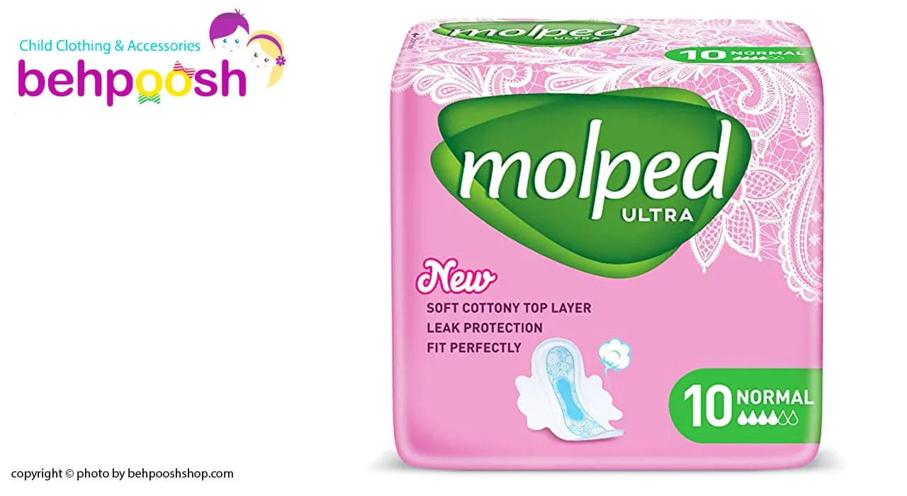 نوار بهداشتی بالدار مدل اولترا 10 عددی مولپد Molpad