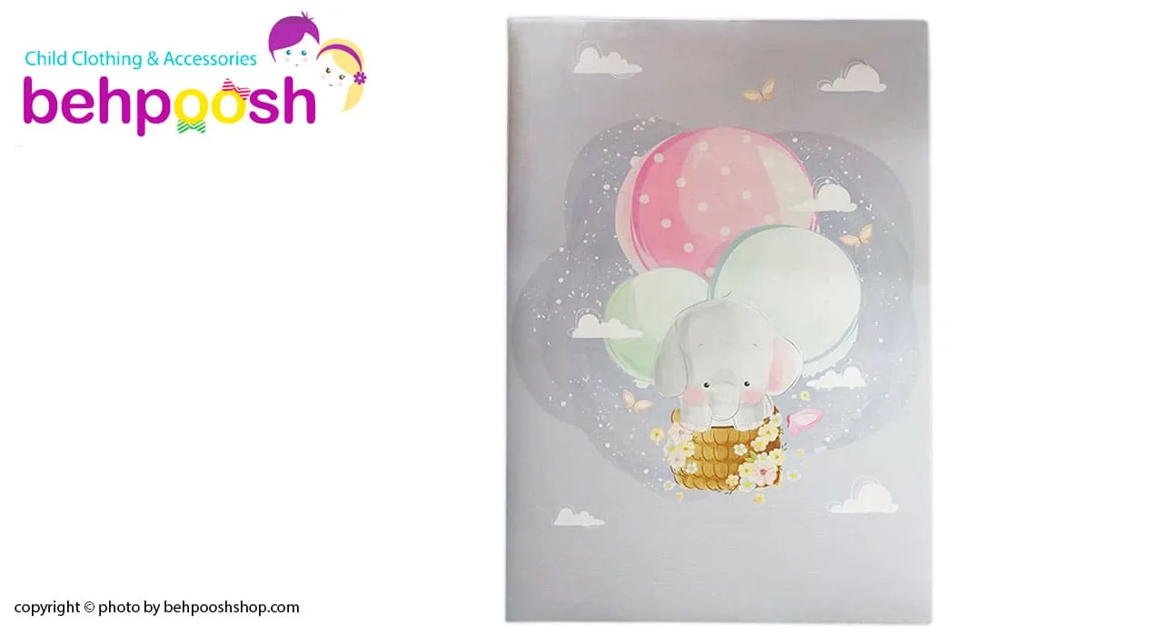 فرش اتاق کودک دخترانه طرح فیل طوسی ماوی كارپت Mavi Carpet