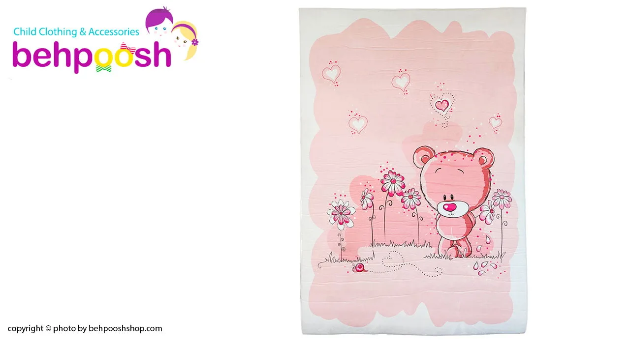 فرش اتاق کودک طرح خرس و گل ماوی كارپت Mavi Carpet