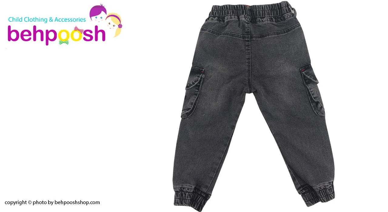 شلوار لی بچگانه کمرکشی رنگ مشکی 1 تا 5 سال