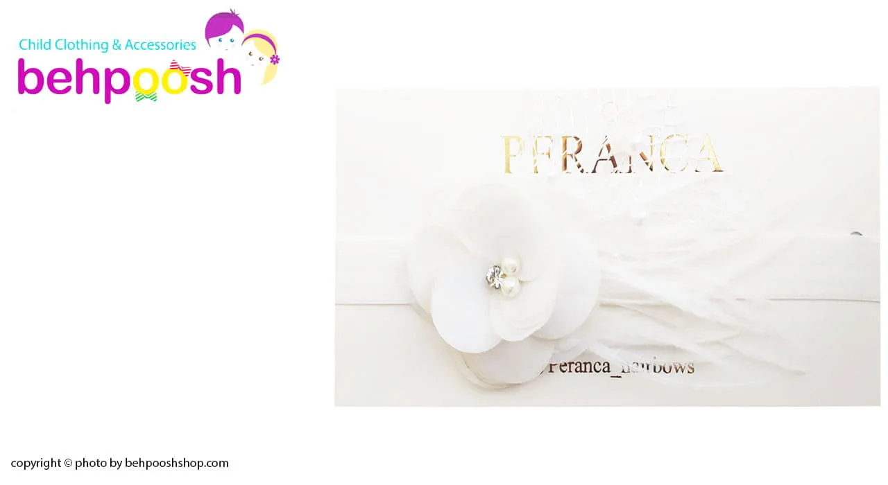 هدبند دخترانه گل دار مرواریدی Perance hairbows