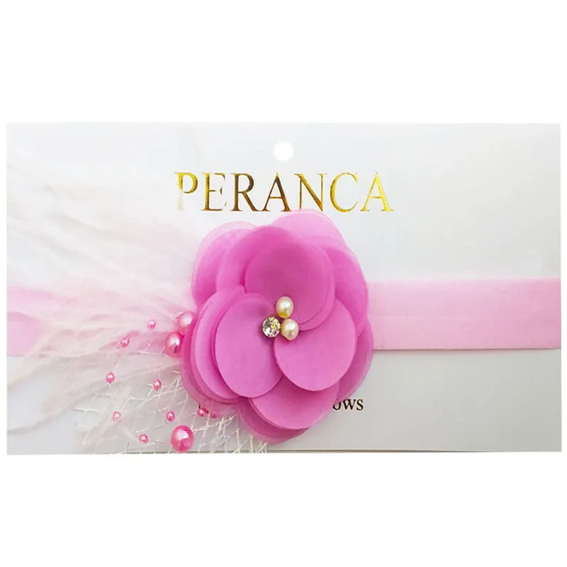 هدبند دخترانه گل دار مرواریدی Perance hairbows