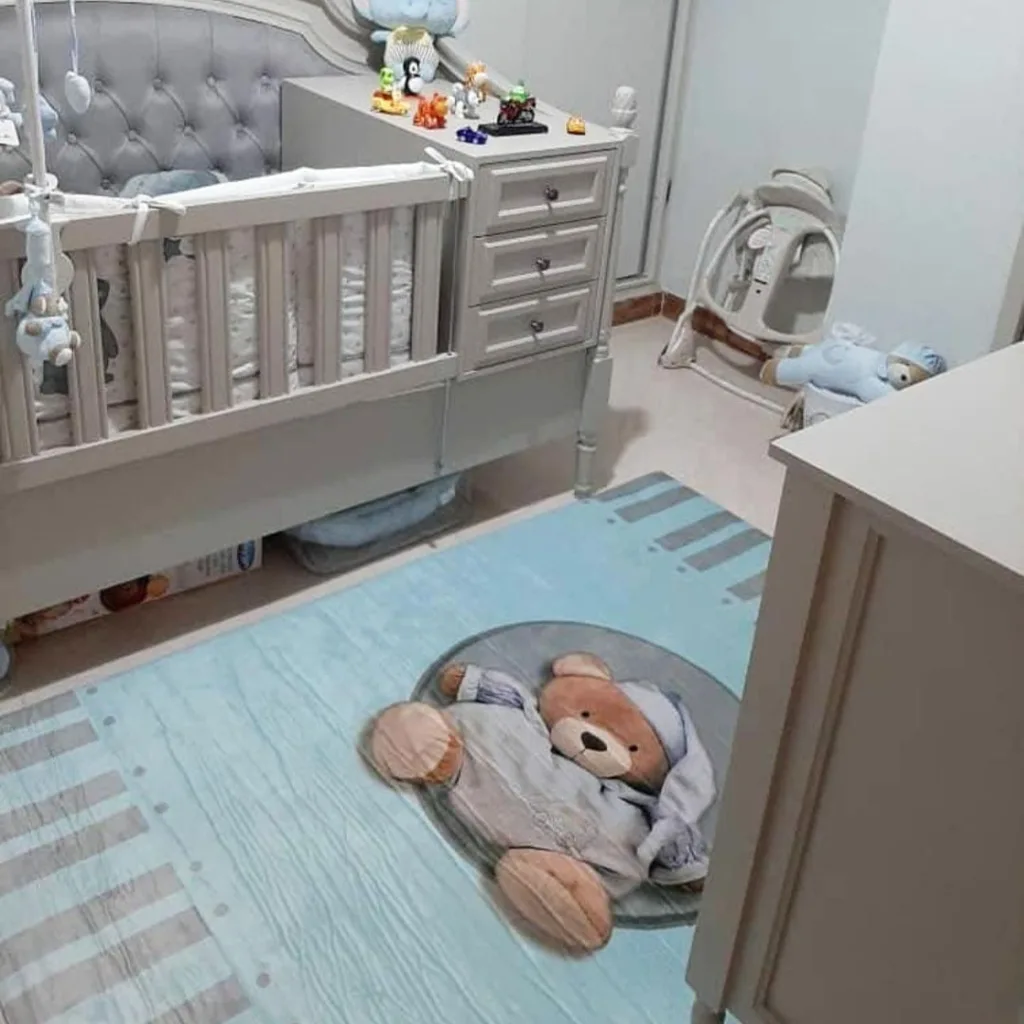 فرش اتاق کودک طرح خرس نانان تدی ماوی كارپت Mavi Carpet