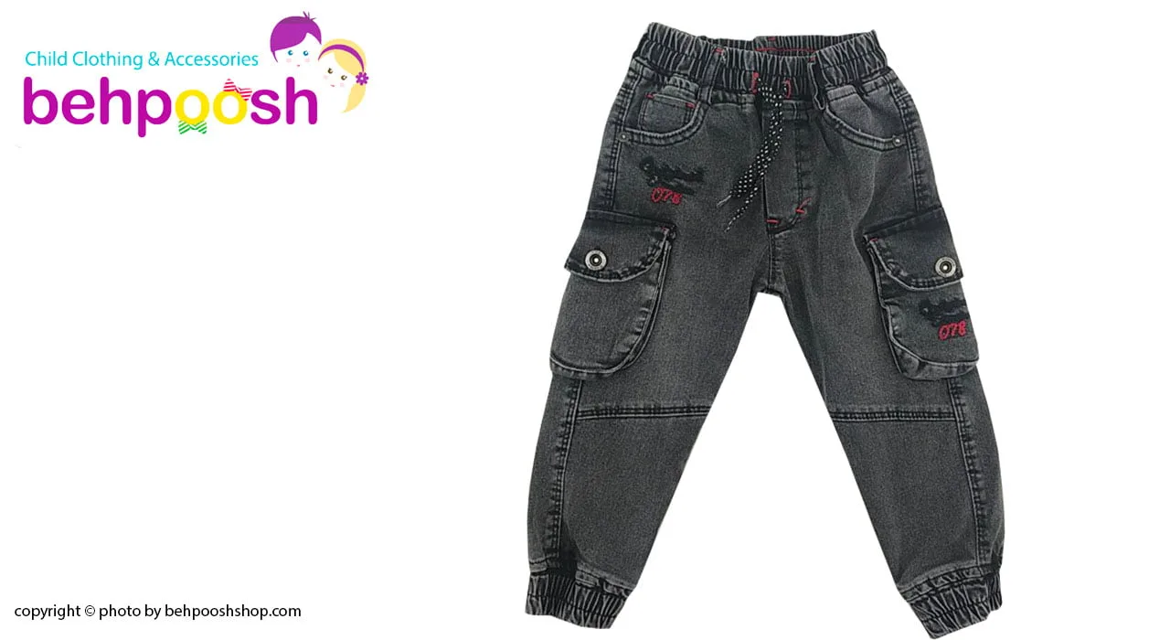 شلوار لی بچگانه کمرکشی رنگ مشکی 1 تا 5 سال