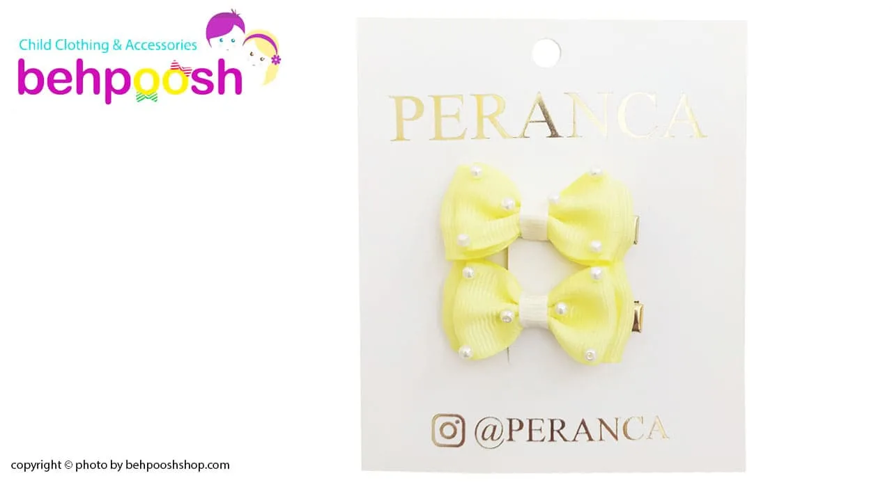 گیره سر دوتایی دخترانه طرح پاپیونی Perance hairbows